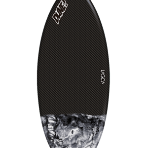 Tabla de surf negra con textura de carbono