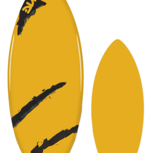 Yellow surfboards with black abstract design